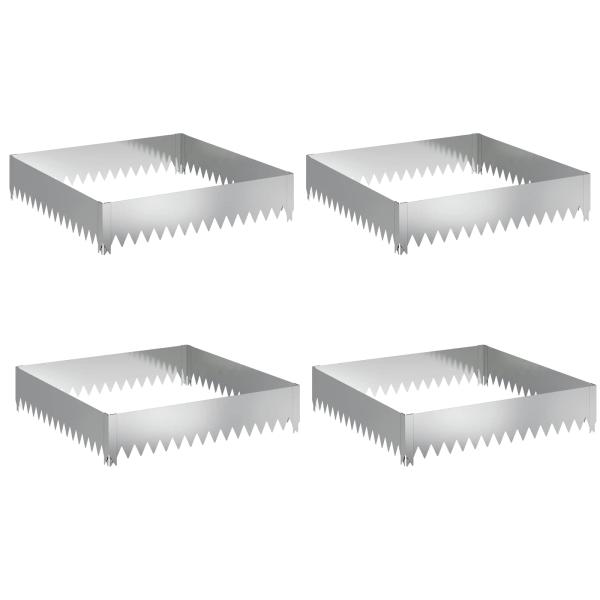Raseneinfassung 4 stk. 100 x 100 x 20 cm Stahl Silber
