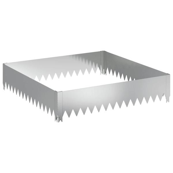 Raseneinfassung 4 stk. 100 x 100 x 20 cm Stahl Silber