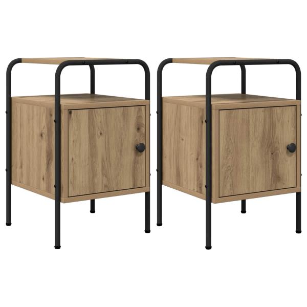 ARDEBO.de - Nachttisch 2 Stk. Artisan-Eiche 35 x 36,5 x 56 cm Holzwerkstoff