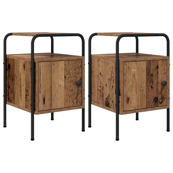 Nachttisch 2 Stk. Altholz 35 x 36,5 x 56 cm Holzwerkstoff