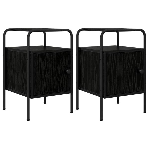 Nachttisch 2 Stk. Schwarze Eiche 35 x 36,5 x 56 cm