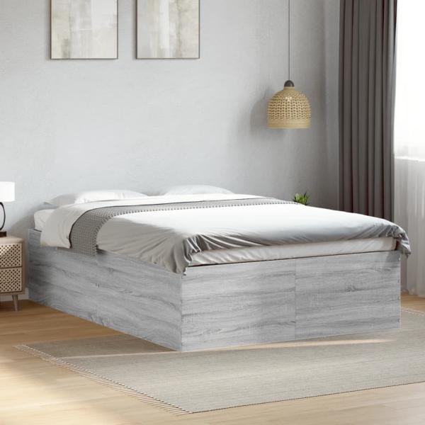 ARDEBO.de - Bettgestell Grau Sonoma 140x200 cm Holzwerkstoff