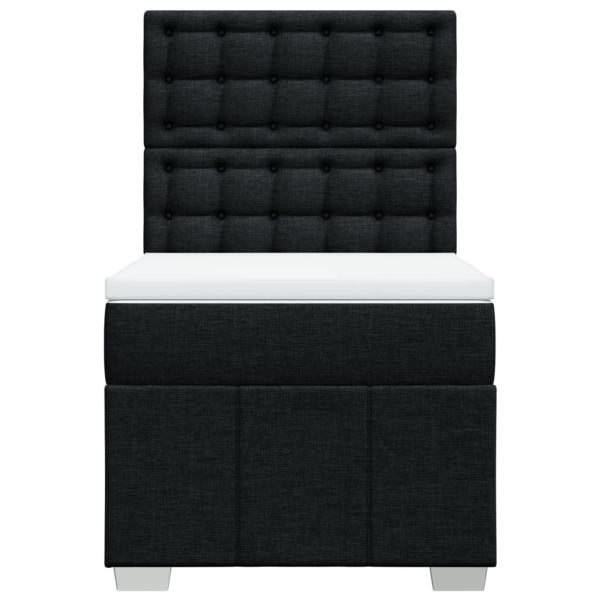 Boxspringbett mit Matratze Schwarz 90x200 cm Stoff