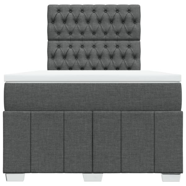 Boxspringbett mit Matratze Dunkelgrau 120x190 cm Stoff