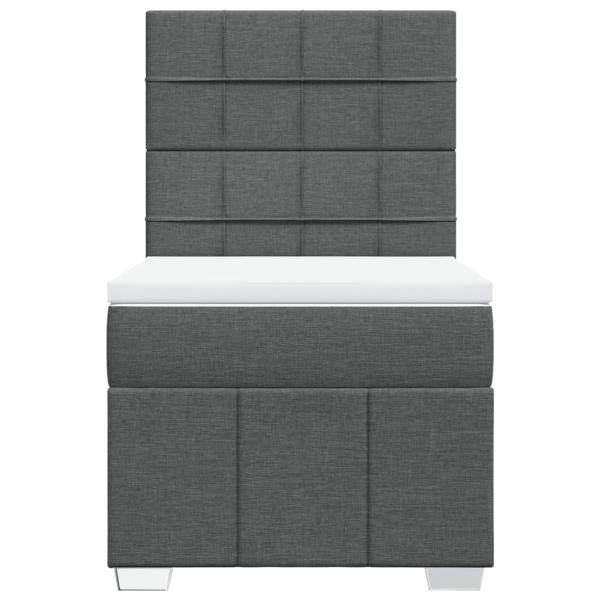 Boxspringbett mit Matratze Dunkelgrau 80x200 cm Stoff