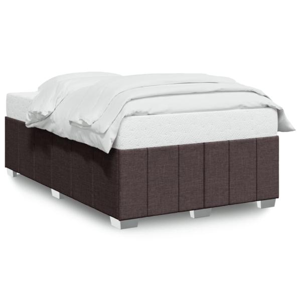 Bettgestell ohne Matratze Dunkelbraun 120x190 cm Stoff