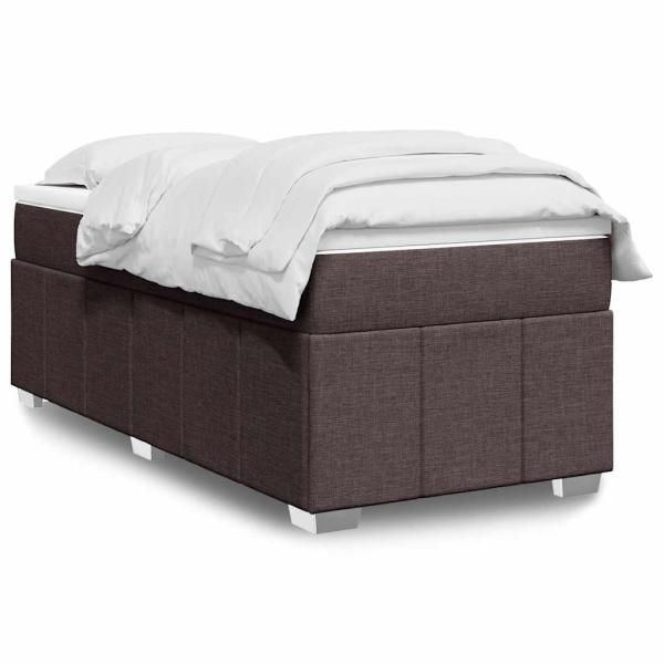 ARDEBO.de - Boxspringbett mit Matratze Dunkelbraun 100x200 cm Stoff