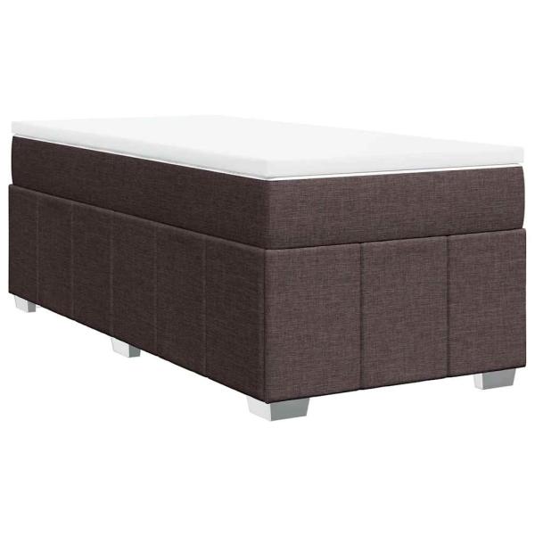 Boxspringbett mit Matratze Dunkelbraun 100x200 cm Stoff