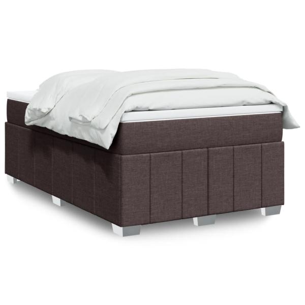 ARDEBO.de - Boxspringbett mit Matratze Dunkelbraun 120x190 cm Stoff