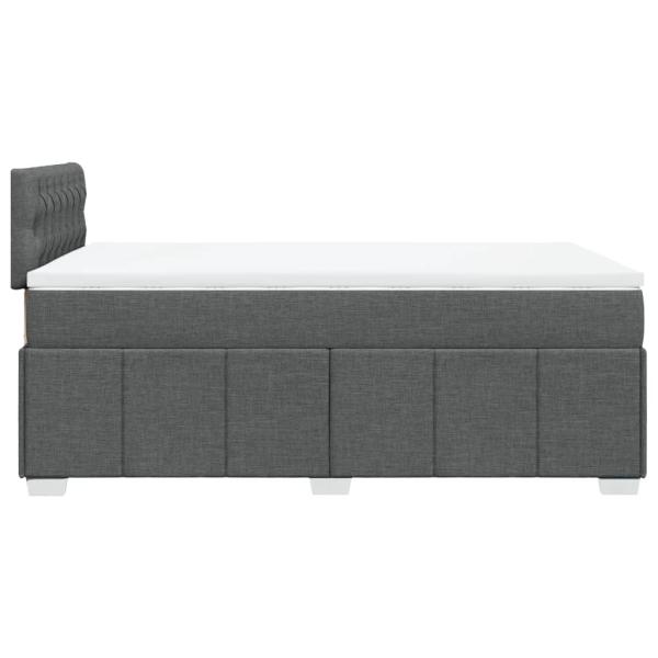 Boxspringbett mit Matratze Dunkelgrau 120x190 cm Stoff