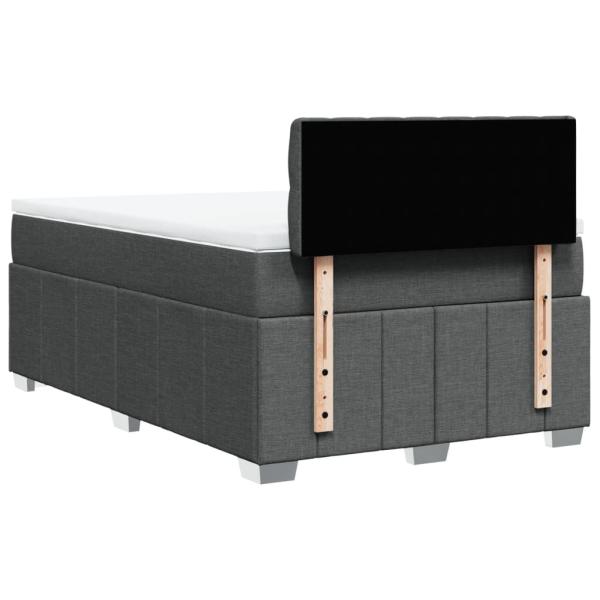 Boxspringbett mit Matratze Dunkelgrau 120x190 cm Stoff