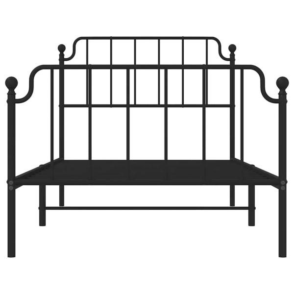 Bettgestell mit Kopf- und Fußteil Metall Schwarz 100x200 cm