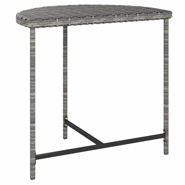 Gartentisch Grau 80x50x75 cm Poly Rattan