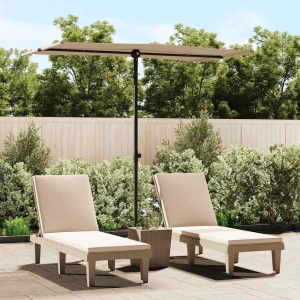 ARDEBO.de - Sonnenschirm mit Aluminium-Mast 180x110 cm Taupe
