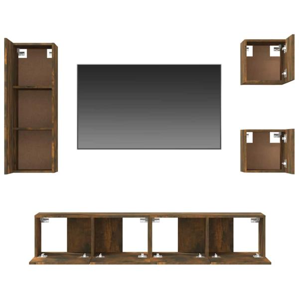 5-tlg. TV-Schrank-Set Räuchereiche Holzwerkstoff