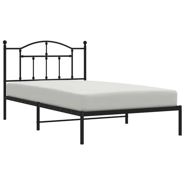 Bettgestell mit Kopfteil Metall Schwarz 100x200 cm