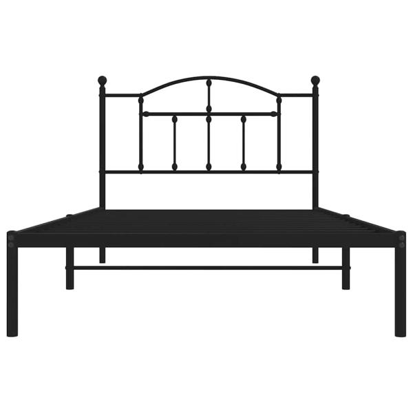 Bettgestell mit Kopfteil Metall Schwarz 100x200 cm