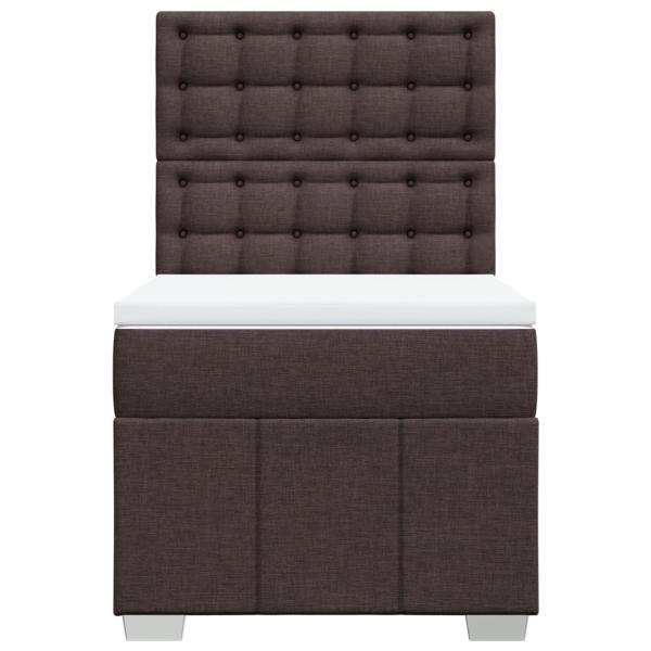 Boxspringbett mit Matratze Dunkelbraun 100x200 cm Stoff