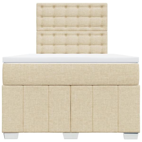Boxspringbett mit Matratze Creme 120x190 cm Stoff