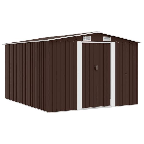 ARDEBO.de - Gerätehaus 257x298x178 cm Metall Braun