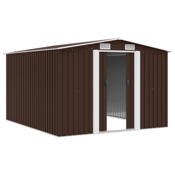 Gerätehaus 257x298x178 cm Metall Braun