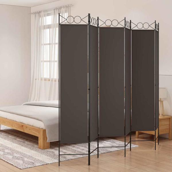 ARDEBO.de - 6-tlg. Paravent Braun 200x200 cm Stoff