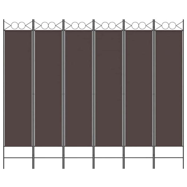 6-tlg. Paravent Braun 200x200 cm Stoff