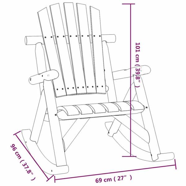 Garten-Schaukelstuhl 69x96x101 cm Massivholz Fichte