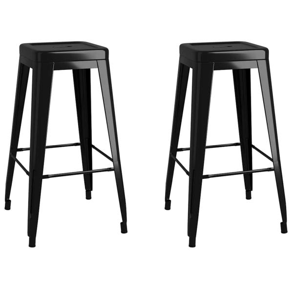 Barhocker Stapelbar 2 Stk. Schwarz Metall