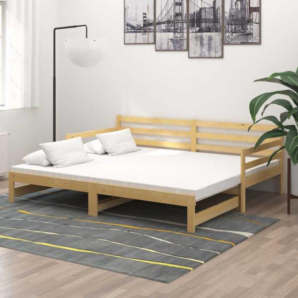 ARDEBO.de - Tagesbett Ausziehbar Massivholz Kiefer 2x(90x200) cm