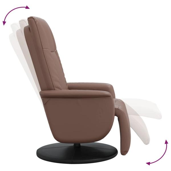 Relaxsessel mit Fußteil Braun Kunstleder