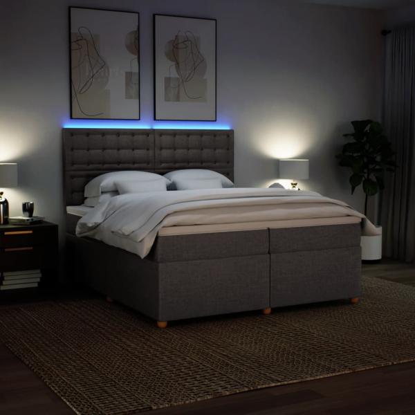 Boxspringbett mit Matratze Taupe 200x200 cm Stoff