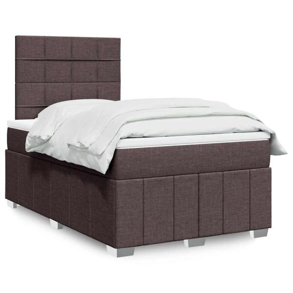 ARDEBO.de - Boxspringbett mit Matratze Dunkelbraun 120x190 cm Stoff