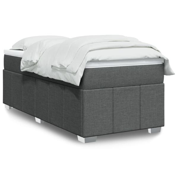 ARDEBO.de - Boxspringbett mit Matratze Dunkelgrau 80x200 cm Stoff