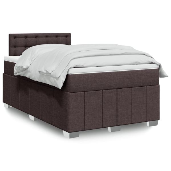 ARDEBO.de - Boxspringbett mit Matratze Dunkelbraun 120x190 cm Stoff