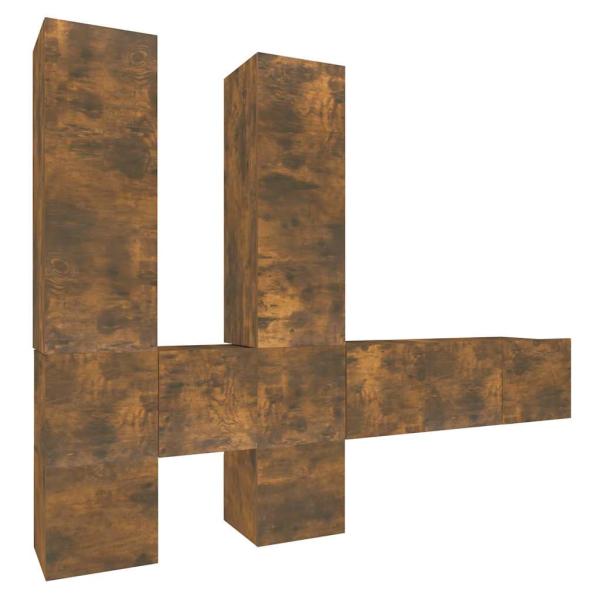 7-tlg. TV-Schrank-Set Räuchereiche Holzwerkstoff