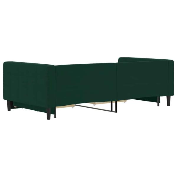 Tagesbett Ausziehbar mit Schubladen Dunkelgrün 100x200 cm Samt