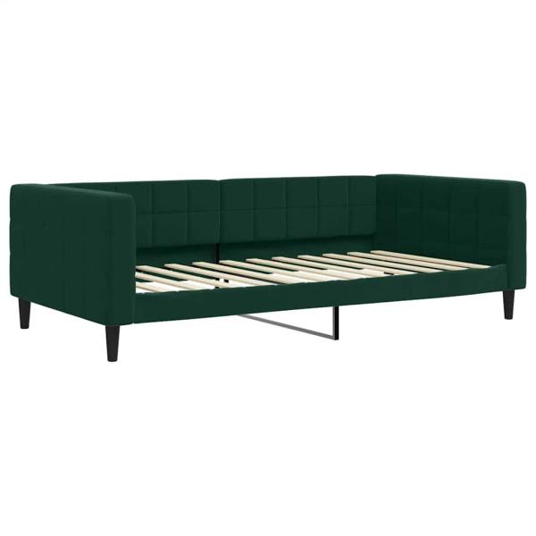 Tagesbett Ausziehbar mit Schubladen Dunkelgrün 100x200 cm Samt