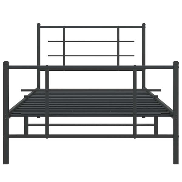 Bettgestell mit Kopf- und Fußteil Metall Schwarz 100x200 cm