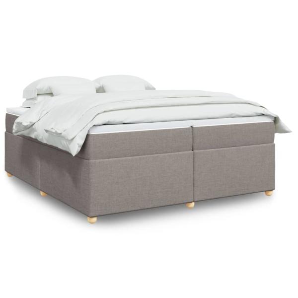 ARDEBO.de - Boxspringbett mit Matratze Taupe 200x200 cm Stoff