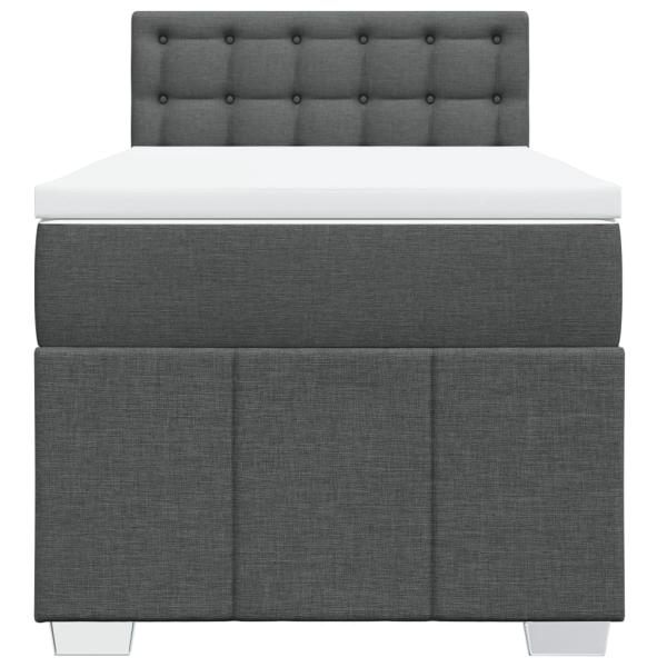 Boxspringbett mit Matratze Dunkelgrau 80x200 cm Stoff