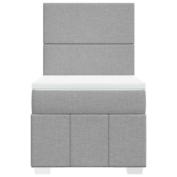 Boxspringbett mit Matratze Hellgrau 80x200 cm Stoff