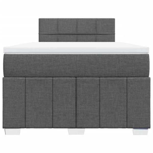 Boxspringbett mit Matratze Dunkelgrau 120x190 cm Stoff