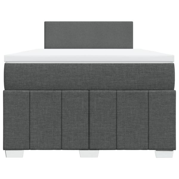 Boxspringbett mit Matratze Dunkelgrau 120x190 cm Stoff