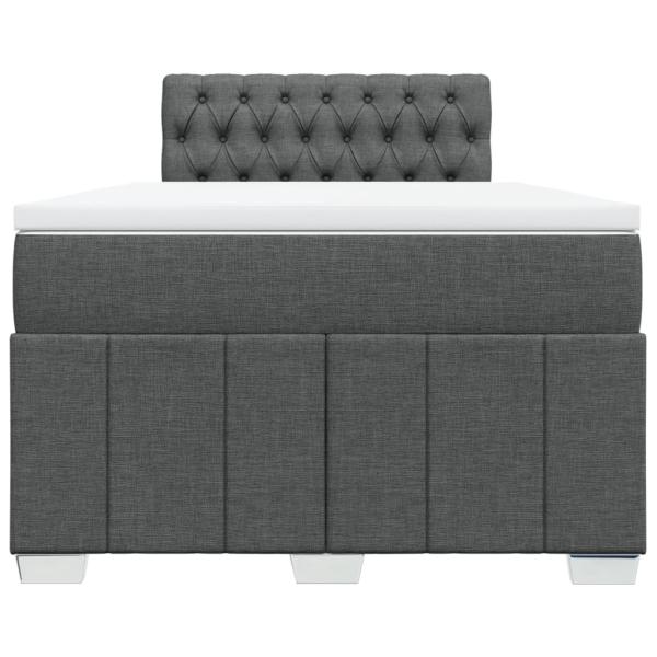 Boxspringbett mit Matratze Dunkelgrau 120x190 cm Stoff
