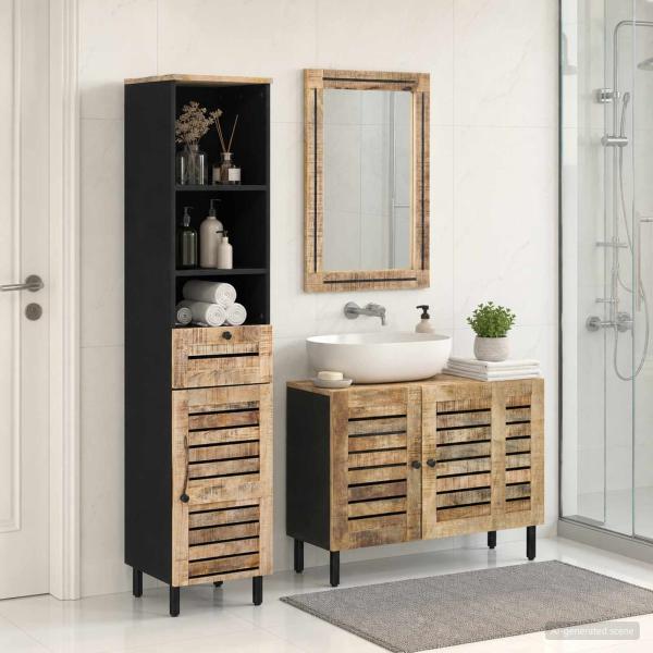 ARDEBO.de - Badezimmerschrank-Set 3 Stk. Natur 38 x 33 x 160 cm