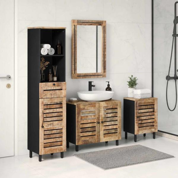 ARDEBO.de - Badezimmerschrank-Set 4 Stk. Natur 38 x 33 x 160 cm