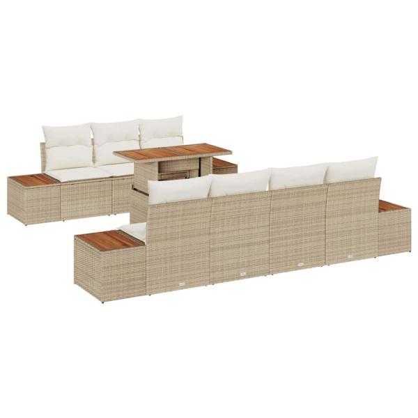 Garten-Sofa-Set 8 stk. Beige Poly Rattan