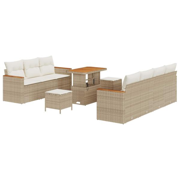 Gartensofa-set 10 pcs Beige Poly-Rattan