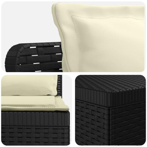 3-Sitzer Garten Sofa mit Kissen Rattan-Look PP Anthrazit